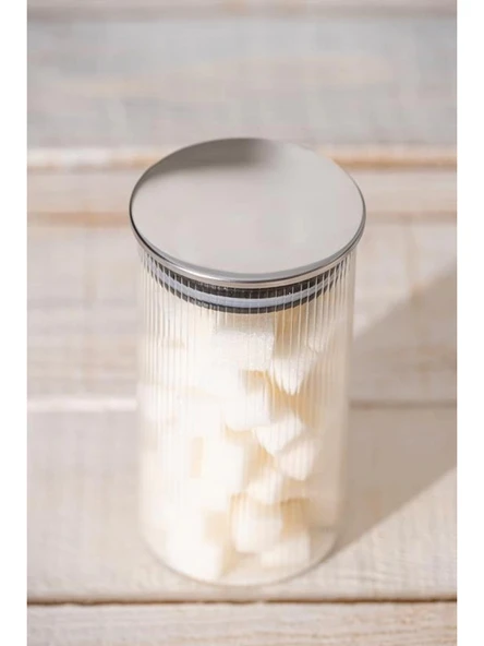 Acar SHL6085 Gri Kapaklı Borosilikat Cam Saklama Kabı-Kavanoz 300 cc ürün görseli 1