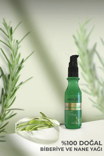Dermokil %100 Doğal Saç Güçlendirici Biberiye ve Nane Yağı 75 ml - Resim 2
