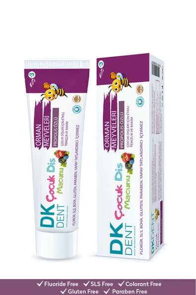 DKDENT Orman Meyveleri Özlü Çocuk Diş Macunu (Florürsüz - Vegan) 50 ml - Resim 2