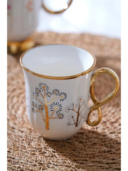 Acar KAI7505 Eliz Gold-Beyaz Porselen Kupa ürün görseli 1