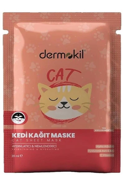 Dermokil Kedi Kâğıt Maske Aydınlatıcı&Nemlendirici 20 Ml