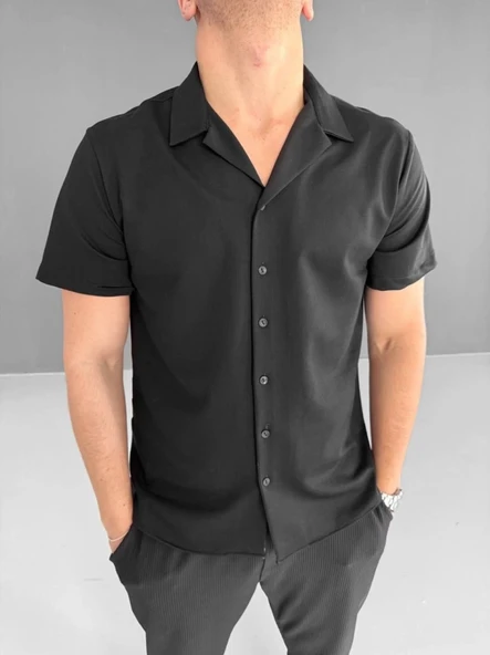 MDB İki İplik Kumaş Gömlek  iyah - Resim 2