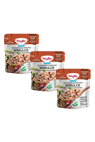 Yayla Haşlanmış Suyu Süzülmüş Börülce 150 gr X3