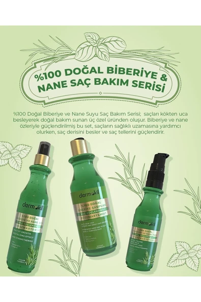 Dermokil %100 Doğal Biberiye Ve Nane Suyu Saç Bakım Serisi - Resim 2