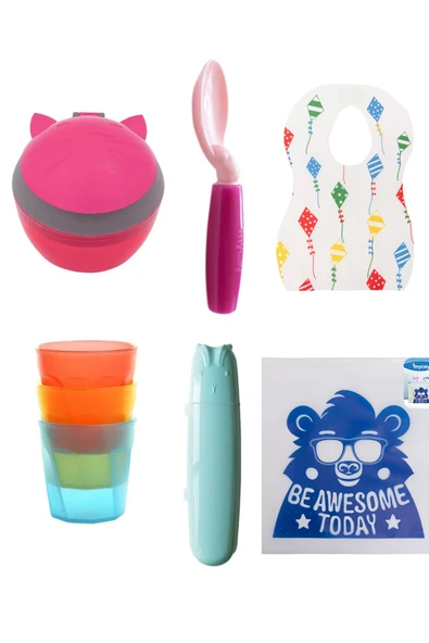 mycey 5 Parça Baby Girl Beslenme Zamanı+Su Geçirmez Kilitli Çanta