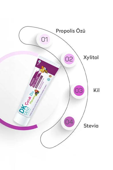 DKDENT Orman Meyveleri Özlü Çocuk Diş Macunu (Florürsüz - Vegan) 50 ml - Resim 3