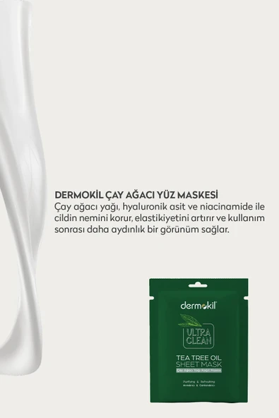 Dermokil Çay Ağacı Yağı Kağıt Yüz Maskesi - Arındırıcı ve Akne Karşıtı 20 ml - 4