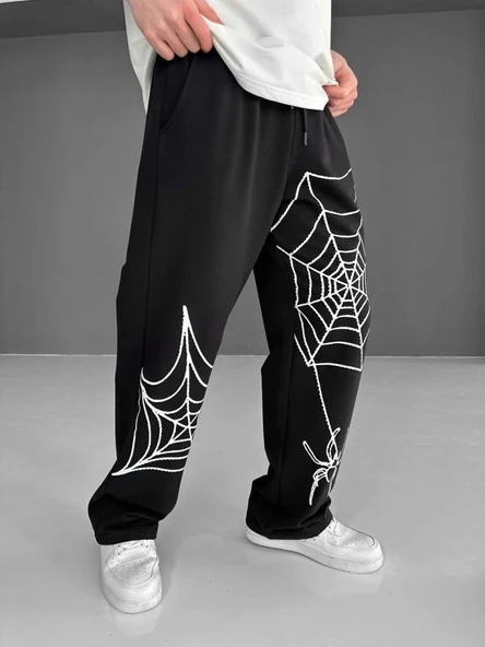 MDB İki İplik Kumaş Örümcek Baskılı Esofman  iyah - Resim 4