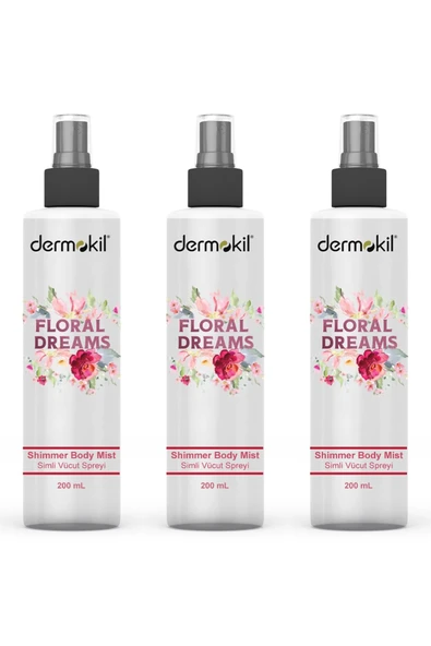 Dermokil Floral Dreams Shimmer Body Sprey 200 mlx3Adet