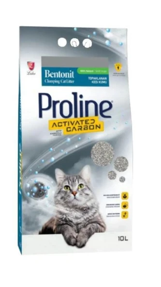 PROLINE BENTONIT AKTİF KARBONLU TOPAKLAŞAN KEDİ KUMU 10LT