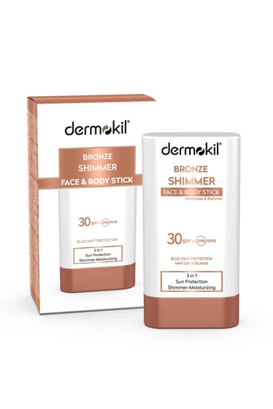 Dermokil Bronze Shimmer Face&Body Stick SPF 30 Bronzlaştırıcı Etkili Stick Güneş Koruyucu 20 g - 5