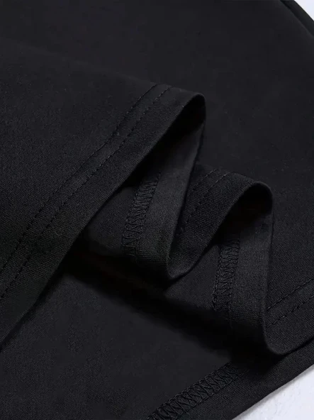 MDB Baskılı Oversize Bisiklet Yaka Tshirt  iyah - Resim 4