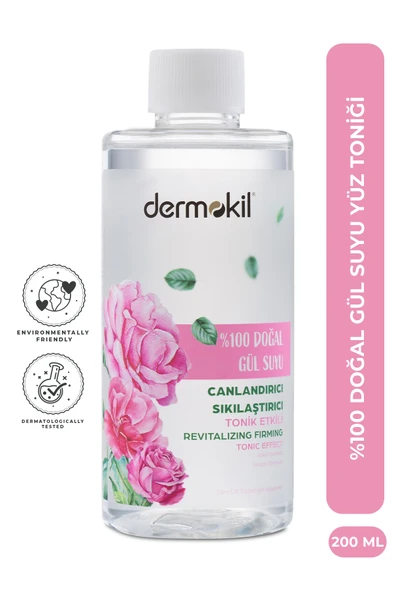 Dermokil %100 Doğal Gül Suyu Canlandırıcı ve Sıkılaştırıcı Tonik 200 ml ürün görseli