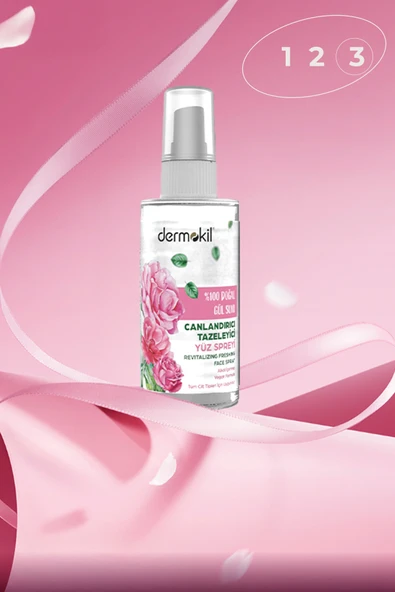 Dermokil %100 Doğal Gül Suyu Canlandırıcı ve Tazeleyici Yüz Spreyi 50 ml - 3