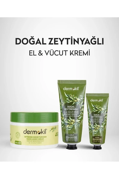 Dermokil Zeytinyağlı El ve Vücut Kremi 250 Ml+75Ml+30 Ml