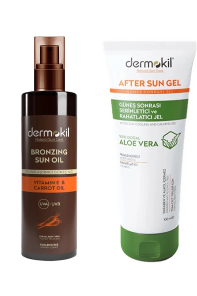 Dermokil Bronzlaştırıcı Güneş Yağı 200 ml+After Sun Gel 100 Ml