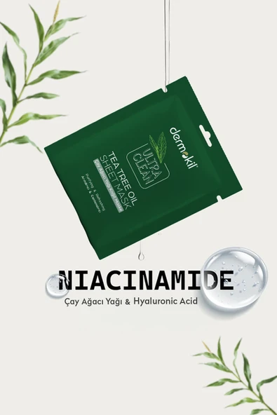 Dermokil Çay Ağacı Yağı Kağıt Yüz Maskesi - Arındırıcı ve Akne Karşıtı 20 ml - 2