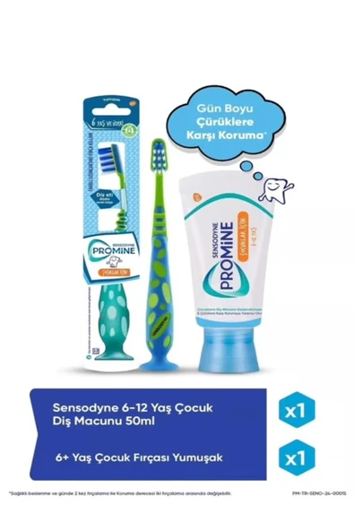 Sensodyne Promine Kids 6+ Diş Macunu + Diş Fırçası Çantalı Set(Yeşil) - 2
