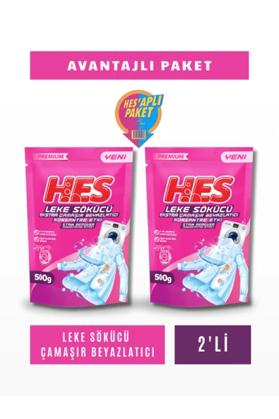 Hes Leke Sökücü ve Çamaşır Beyazlatıcı 500 Gr*2