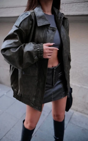 MDB uni Deri Pilot Ceket - 2