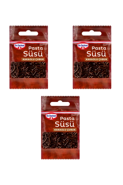 Dr. Oetker Pasta Süsü Kakaolu Çubuk 3'lü Set