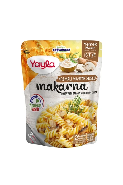 Yayla Yemek Hazır Kremalı Mantar Soslu Makarna 250 Gr