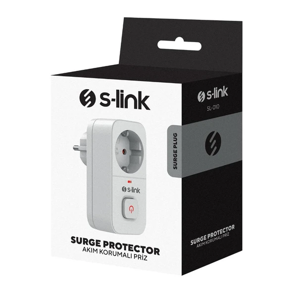 S-link SL-010 16A/250V 750 Joule Anahtarlı Isıya Duyarlı Devre ve Akım Korumalı Tekli Priz S-link - Resim 4