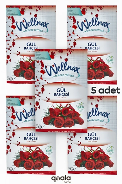 Wellnax ( 5 ADET ) GÜL BAHÇESİ | Dolap Ve Çekmece Kokusu | Rutubet Önleyici Kese, Askılı Dolap Kokusu