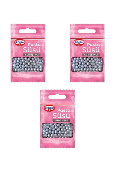 Dr. Oetker Pasta Süsü Gümüş Inci 3'lü Set