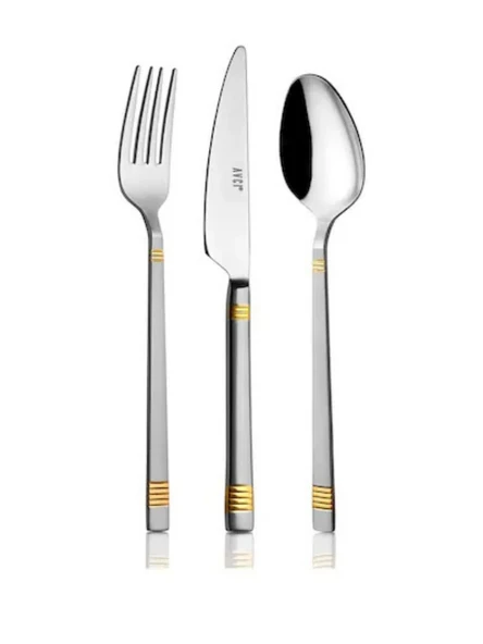 Avcı AVC763 Duru Gold Detaylı Çatal Bıçak Kaşık Takımı 36 Parça ürün görseli 1