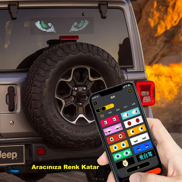 HyMark 35x10cm Programlanabilir LED Matrix Kayan Yazı 20x64 Pixel Emoji Tabela Araba Bluetooth APP Kontrol - Resim 7