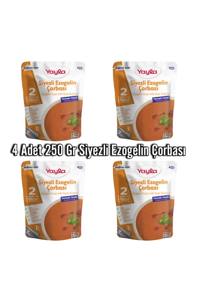 Yayla 4 Adet 250 Gr Siyezli Ezogelin Çorbası Aç Isıt Ye Hazır Yemek