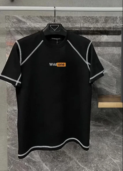 MDB Unisex Dikişli Baskılı Oversize Thirt  iyah ürün görseli 1