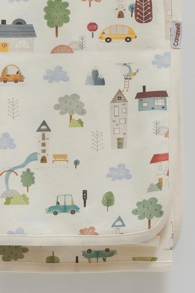 Caramell 3’lü Bebek Seti %100 Pamuk 75-85cm 1 Müslin Battaniye + 1 Penye Battaniye + Emzik Askısı Hediyelik Cappuccino CRML.CPCN.BTE2205 - 3