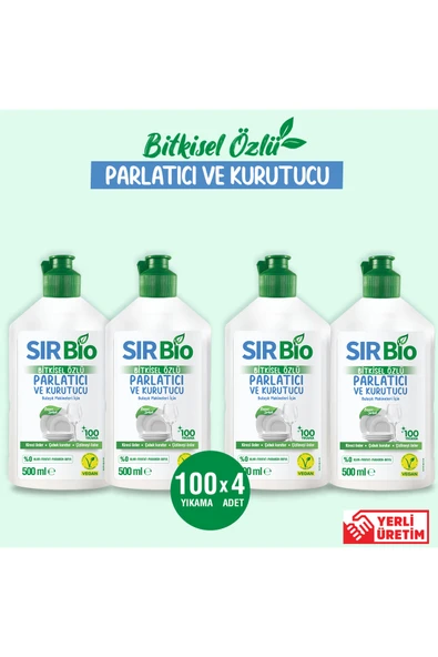 SIR Bio Bitkisel Özlü Bulaşık Makinesi Parlatıcı & Kurutucu 500 ml 4'lü Set
