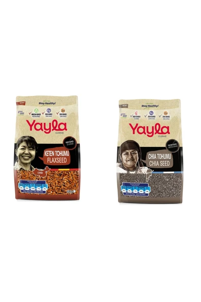 Yayla 2’Li Set Gurme Chia Tohumu 500 Gr+Keten Tohumu 500 Gr