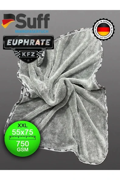 EUPHRATE KFZ Alman Üretim Mikrofiber Euphrate Tank Bezi 75x55 Renk Seçenekleri: (GRİ-BEJ-YEŞİL-MAVİ) ( 1 Adet ) - 2