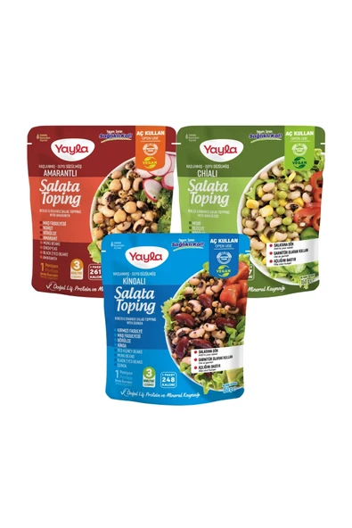 Yayla Haşlanmış Suyu Süzülmüş 3'lü Karma Salata Toping 150 gr - 1