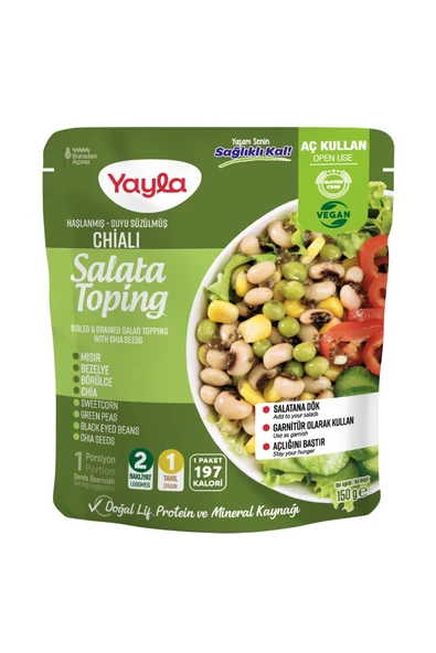 Yayla Haşlanmış Suyu Süzülmüş Chialı Salata Toping 150 gr ürün görseli