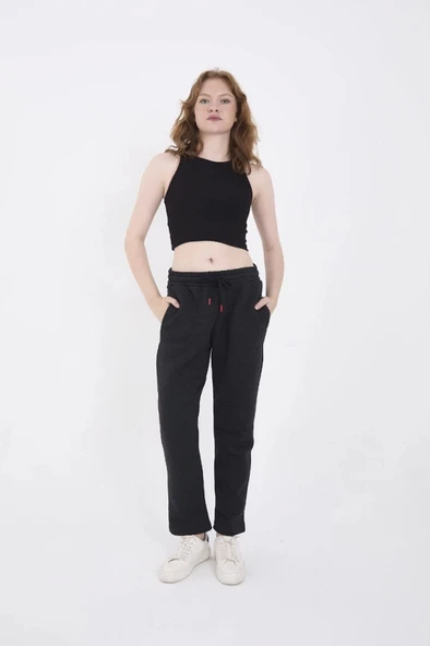 MDB Unisex Üç İplik Basic Eşofman Pantolon  Antrasit ürün görseli 1