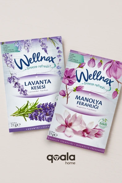 Wellnax ( 2 ADET ) Manolya & Lavanta Kesesi Dolap Ve Çekmece Kokusu | Rutubet Önleyici Kese Kokusu |