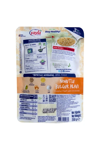 Yayla Yemek Hazır Nohutlu Bulgur Pilavı 250 Gram X 3 Adet - 3