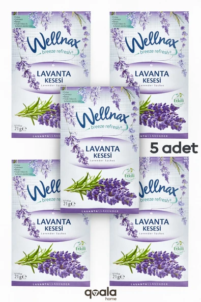 Wellnax ( 5 ADET ) LAVANTA KESESİ | Dolap Ve Çekmece Kokusu | Rutubet Önleyici Kese, Askılı Dolap Kokusu