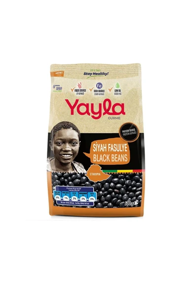 Yayla Gurme Siyah Fasulye 500 Gr x 8 Adet - 2