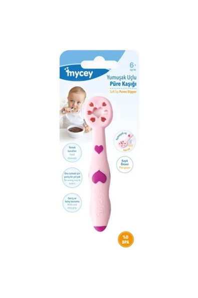 mycey Yumuşak Uçlu Püre Kaşığı Pembe - 2