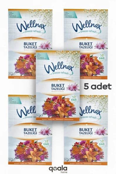 Wellnax ( 5 ADET ) BUKET TAZELİĞİ | Dolap Ve Çekmece Kokusu | Rutubet Önleyici Kese, Askılı Dolap Kokusu