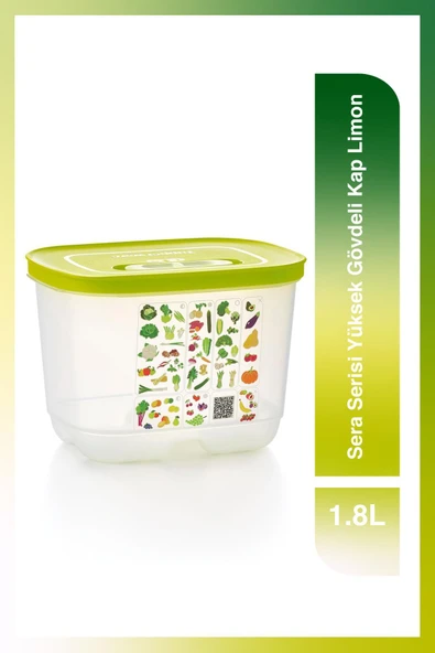 Tupperware Sera Serisi Yüksek Gövdeli Meyve Ve Sebze Saklama Kabı Limon 1.8 Lt