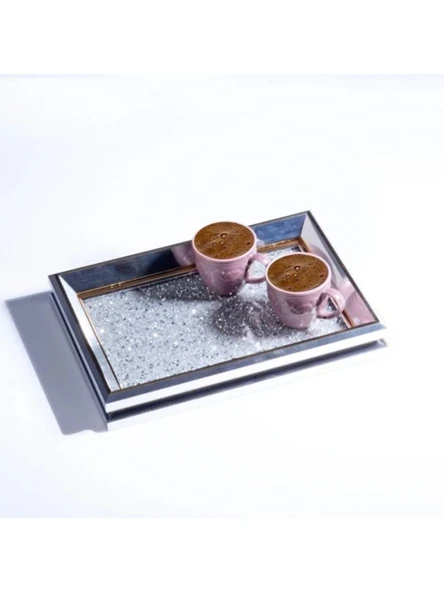 Kosova Gümüş Sunum Tepsisi 20x28 cm ürün görseli 1