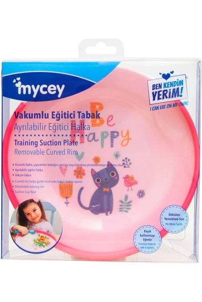 mycey Beslenme Seti(Vakumlu Tabak + Paslanmaz Çelik Çatal Kaşık Seti ) - 2