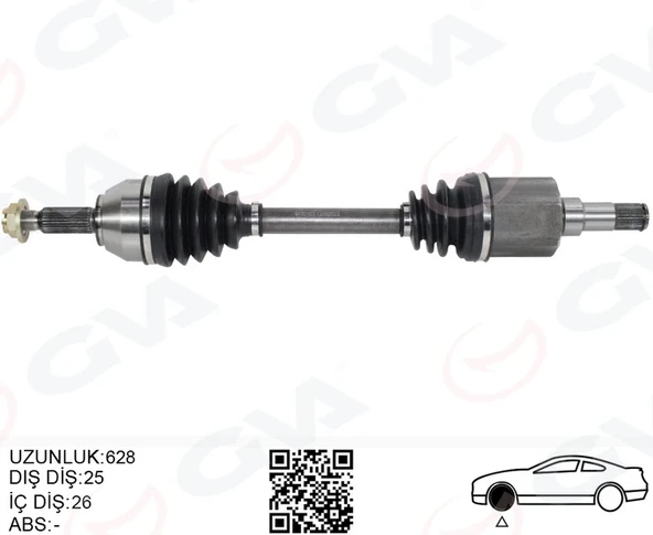 ON AKS KOMPLE SOL TRANSIT CONNECT 1.8 TDCI 0214 75 -90-110PS 628mm 2T143B437CD 9T163B437AA ürün görseli 1